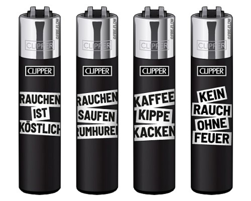Clipper Feuerzeuge Set Raucher Sprüche 1